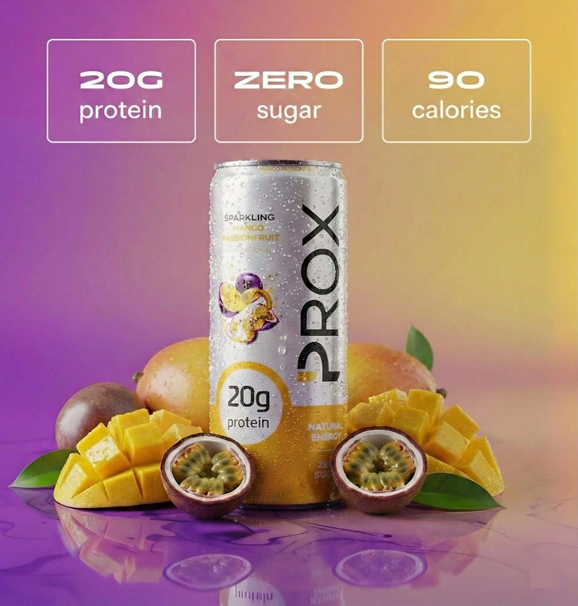 Prox Mango Passionfruit Protein Energy Drink | 20g Protein, Zero