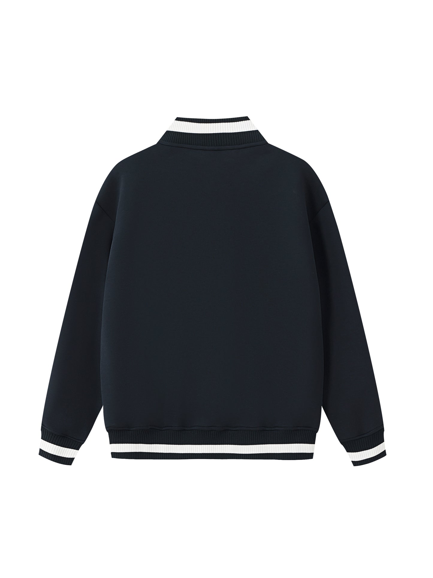 Contrast Piping Zip Bomber Jacket