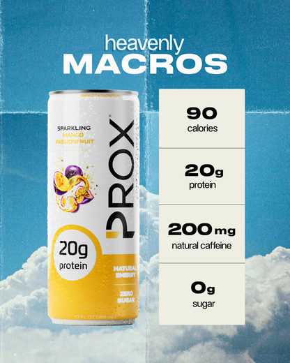 Prox Mango Passionfruit hybrid protein energy drink 12-pack - 20g protein, zero sugar