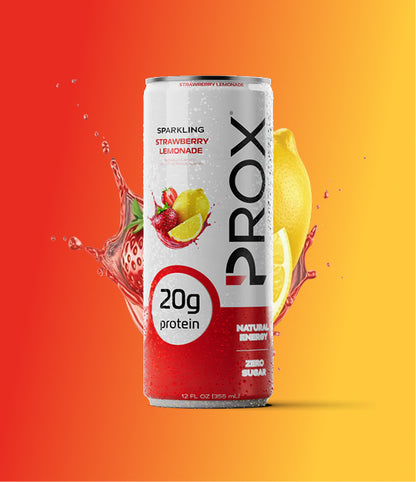 Prox Strawberry Lemonade hybrid protein energy drink 12-pack - 20g protein, zero sugar