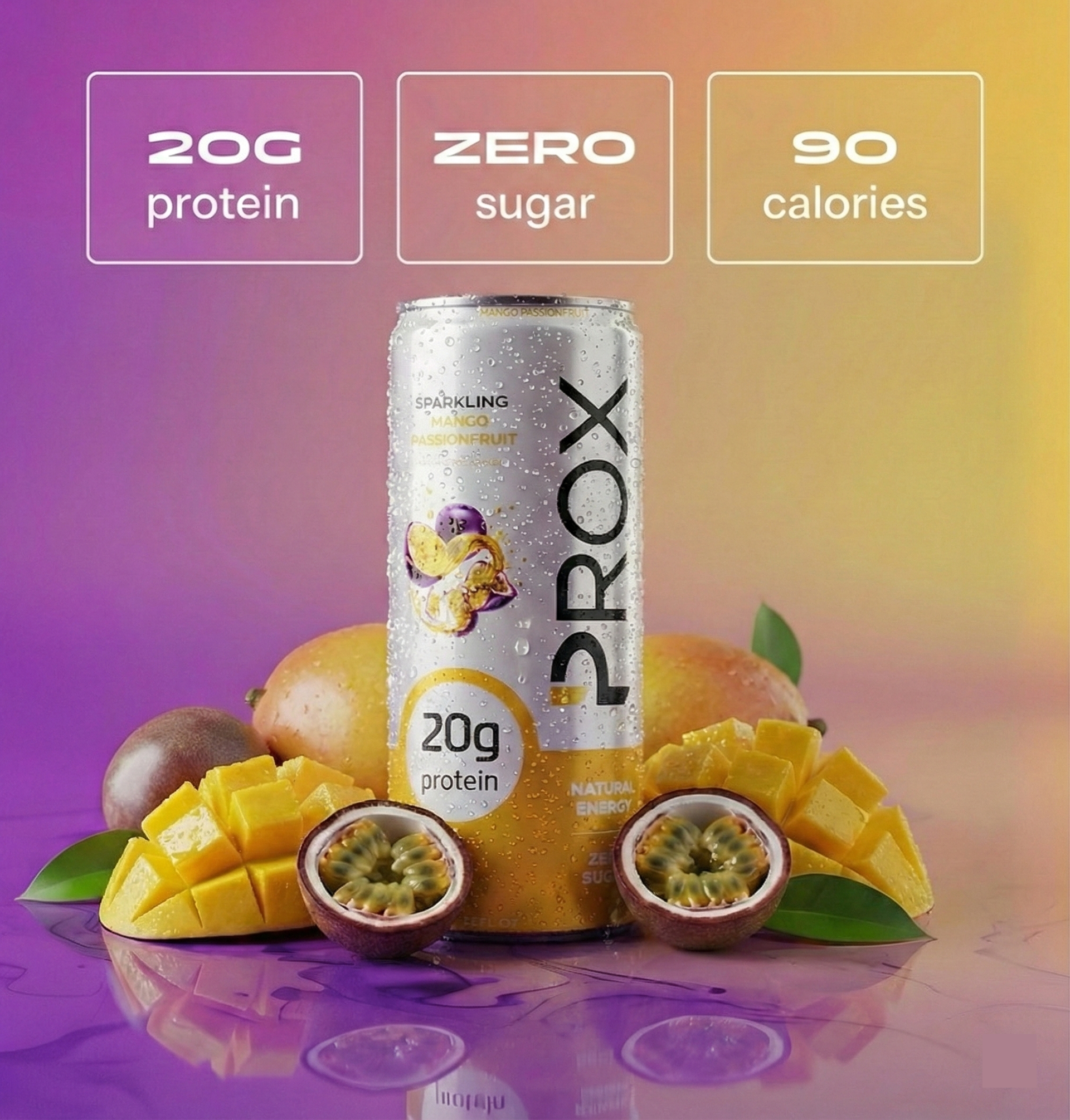 Prox Mango Passionfruit Protein Energy Drink | 20g Protein, Zero