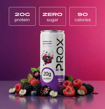 Prox Mixed Berry hybrid protein energy drink 12-pack - 20g protein, zero sugar