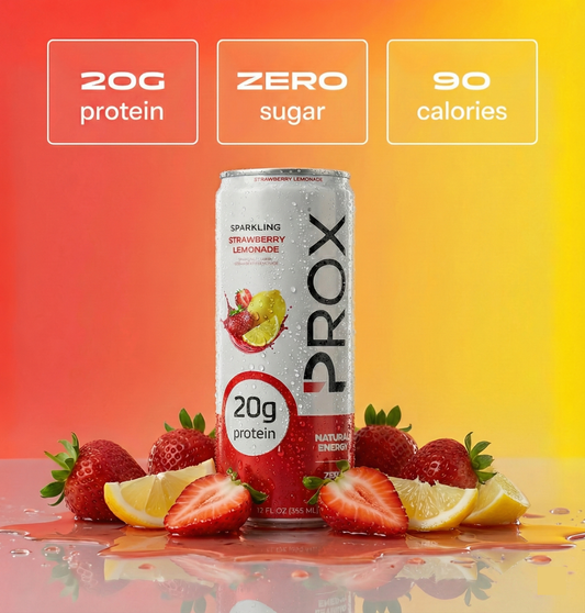 Prox Strawberry Lemonade hybrid protein energy drink 12-pack - 20g protein, zero sugar