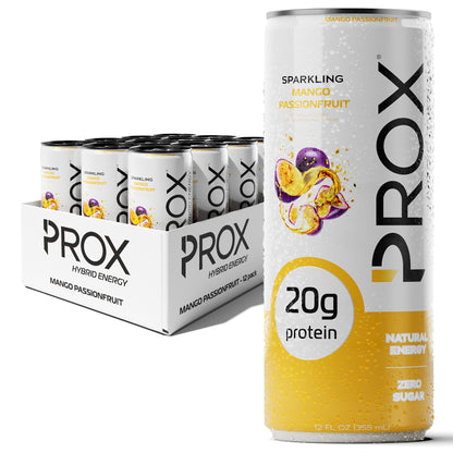 Prox Mango Passionfruit hybrid protein energy drink 12-pack - 20g protein, zero sugar