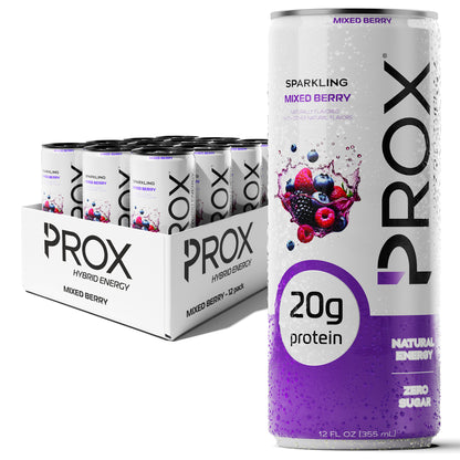 Prox Mixed Berry hybrid protein energy drink 12-pack - 20g protein, zero sugar