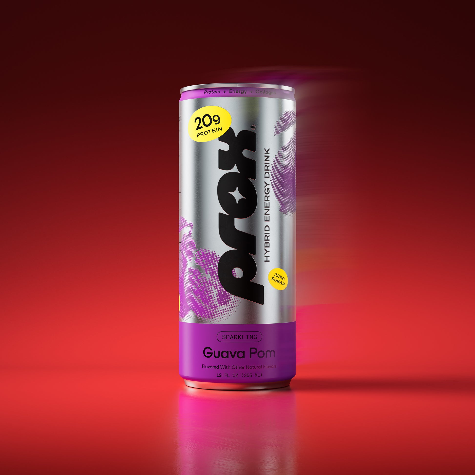 Prox Guava Pom protein energy drink can